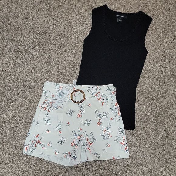 NWT Shun Bo CH-104 Mi Gusto High Rise Dressy Mom Shorts Pantalones Outfit Size S - Picture 8 of 10